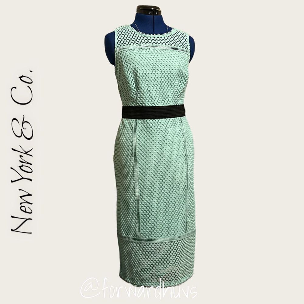 New York & Company Mint Midi Dress - Classic Elegance
